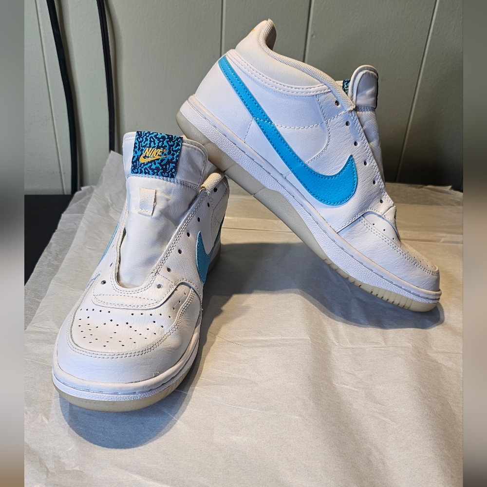 Nike Sky Force 3/4 Shoes White Blue Fury Yellow CT8448-101 Men's 8